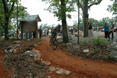 Biker Leaving the Trailhead