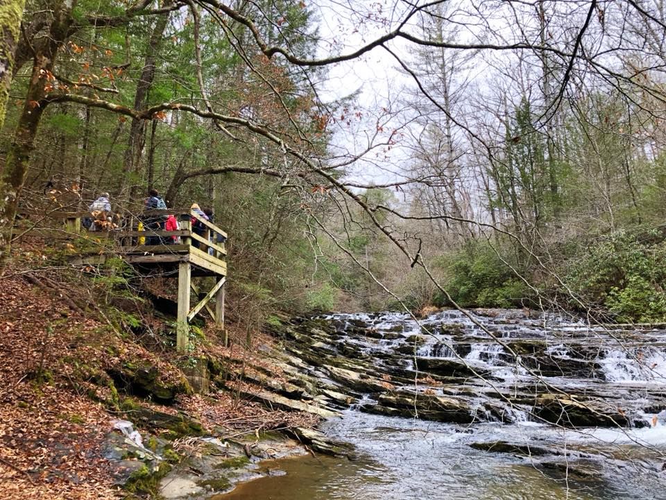 Falls viewing platform. Photo by Stay Active Ellijay.