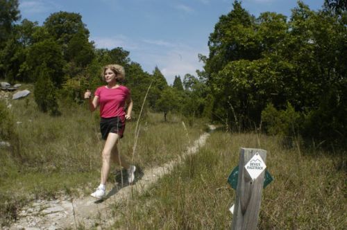 Jogger On Devils Racetrack, Wade Mountain Nature Preserve