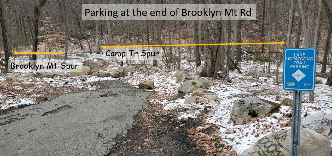 Lake Hopatcong Trail parking at the end of Brooklyn Mt Road