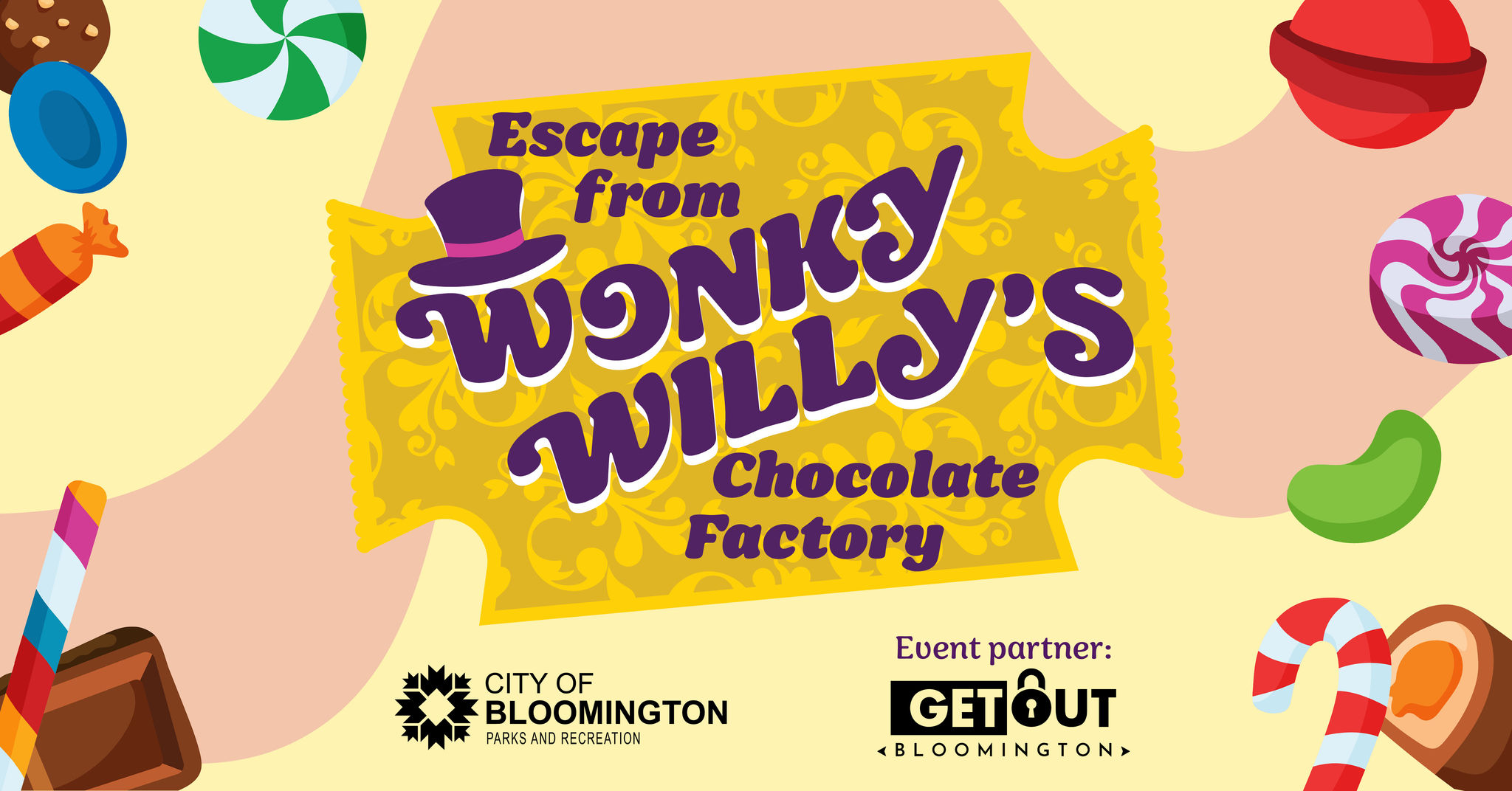 Wonky Willy's Chocolate Factory Escape Room Graphic