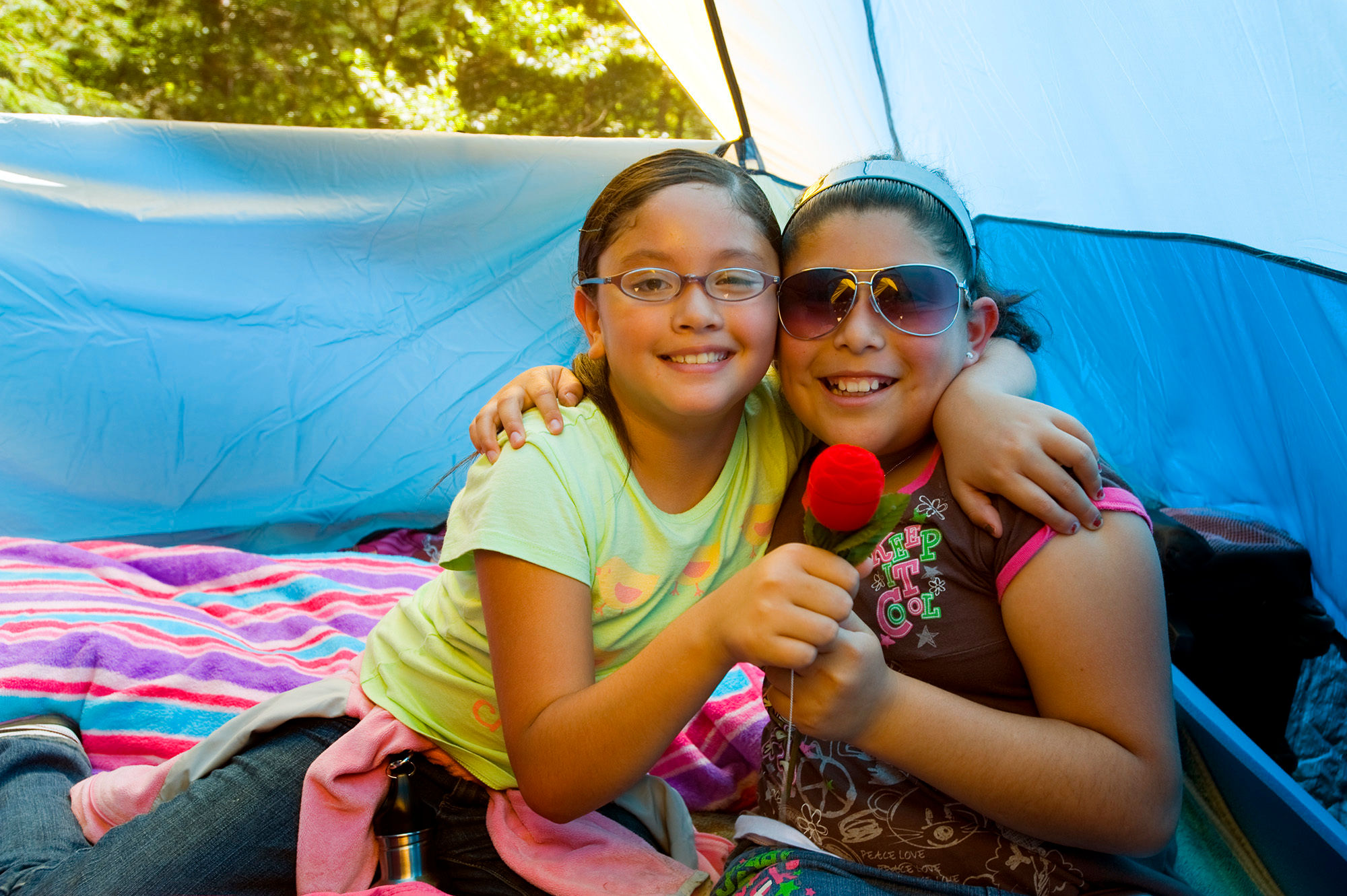 Two campers at the Packard Summer Park Enrichment Program, where low-income children experience the outdoors. 