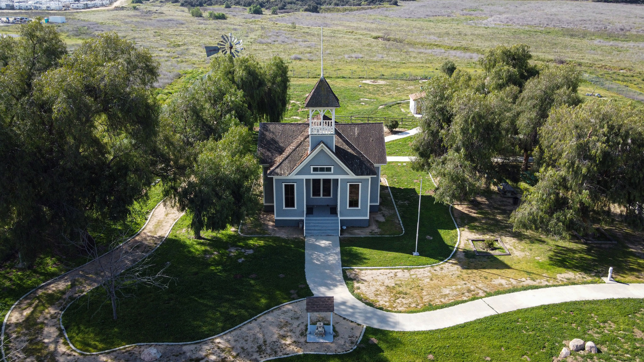 Area View from Above of Schoolhouse