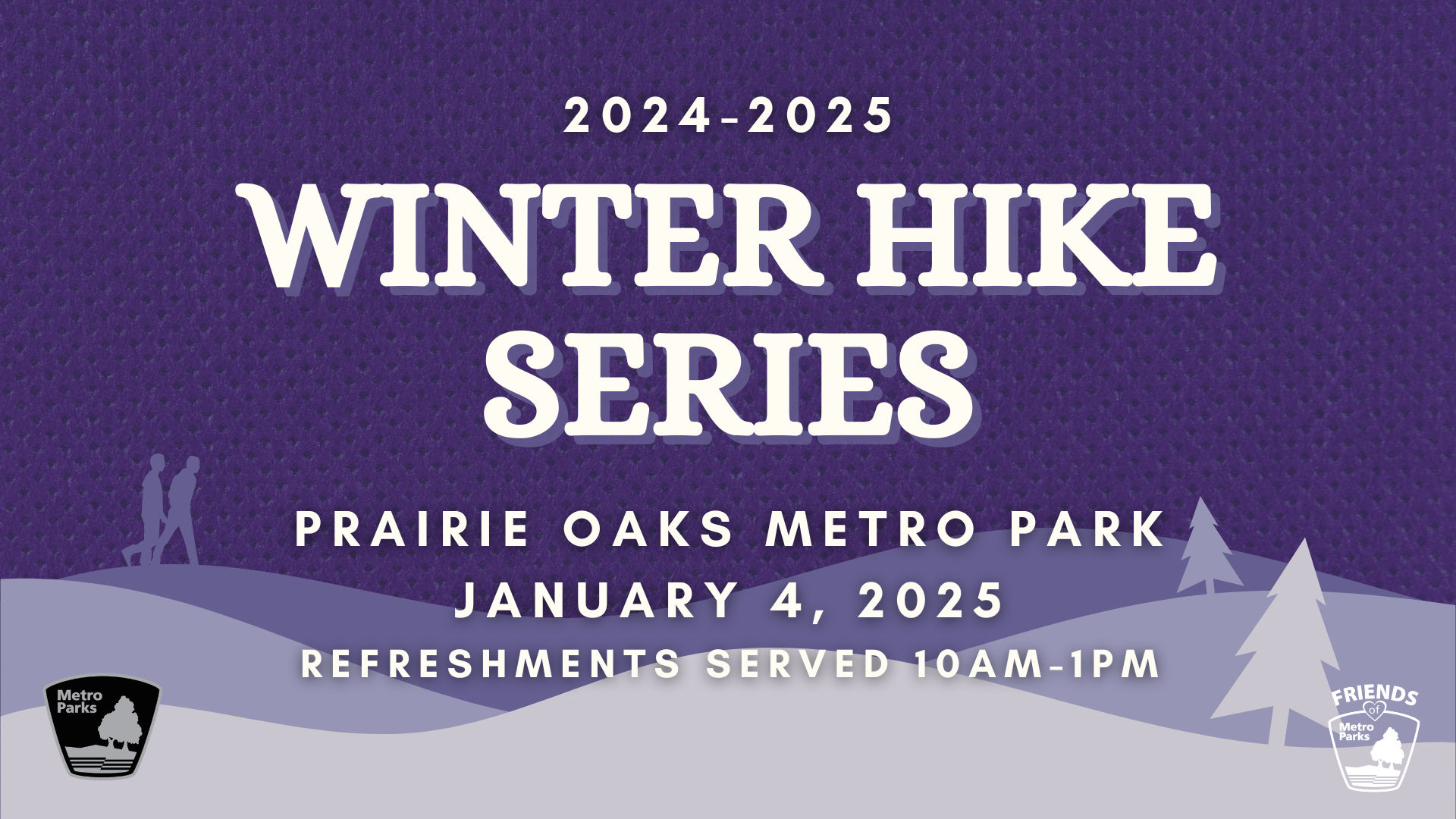 Prairie Oaks Winter Hike Graphic 2025