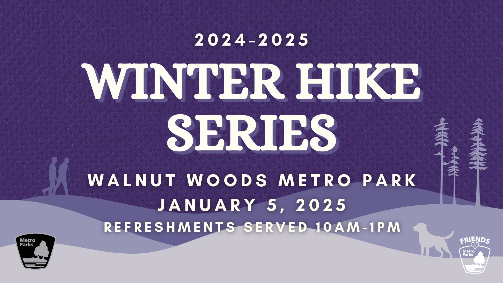 Walnut Woods Winter Hike Graphic 2025