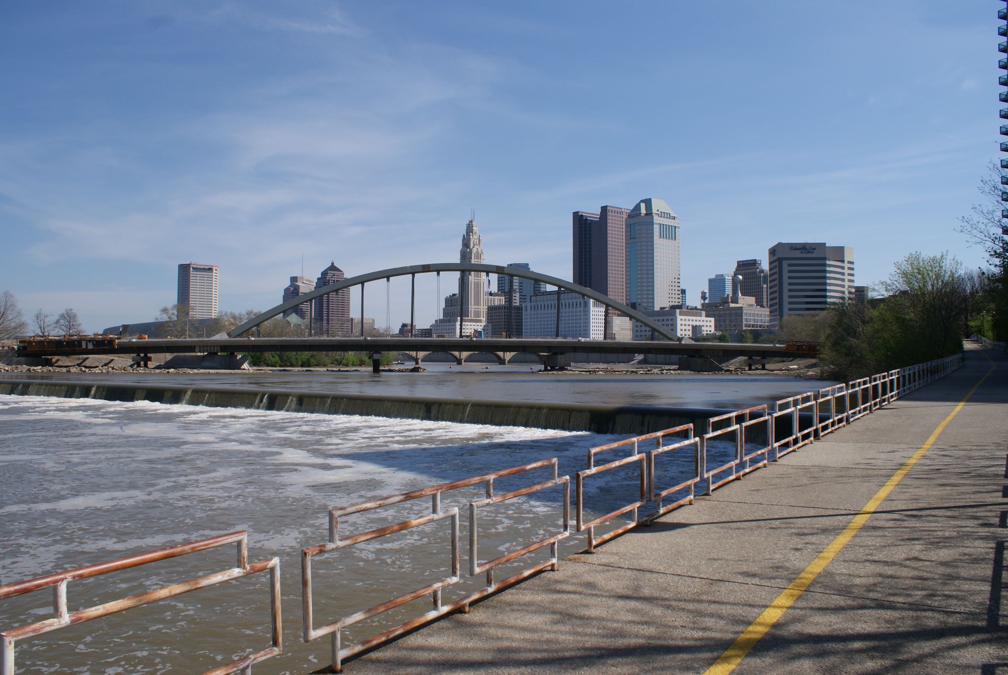 Downtown Columbus skyline from the Scioto Greenway Trail 