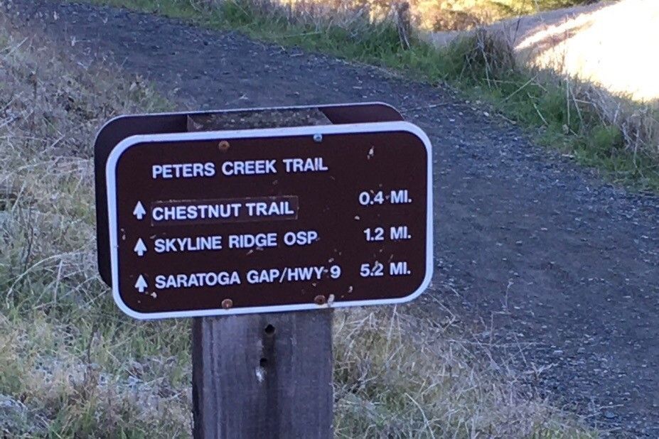 Peters Creek Trailhead Sign