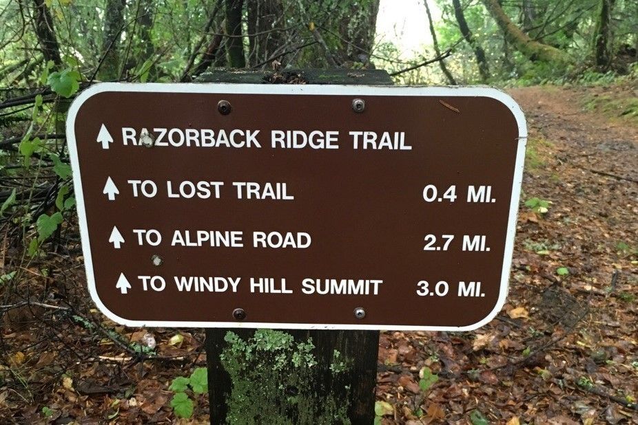 Razorback Ridge Trailhead Sign