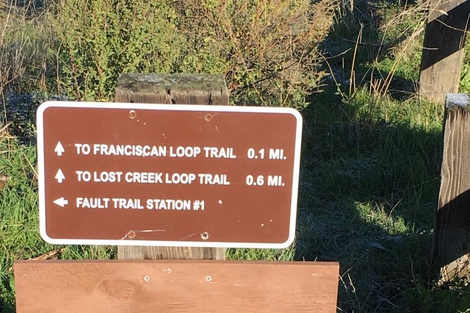 San Andreas Fault / Franciscan Loop Trailhead Sign