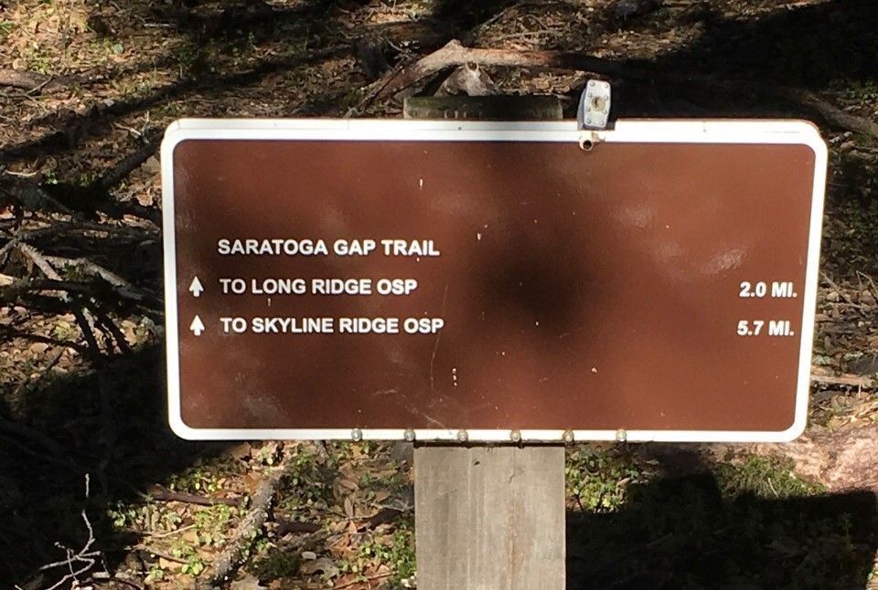 Saratoga Gap Trailhead Sign