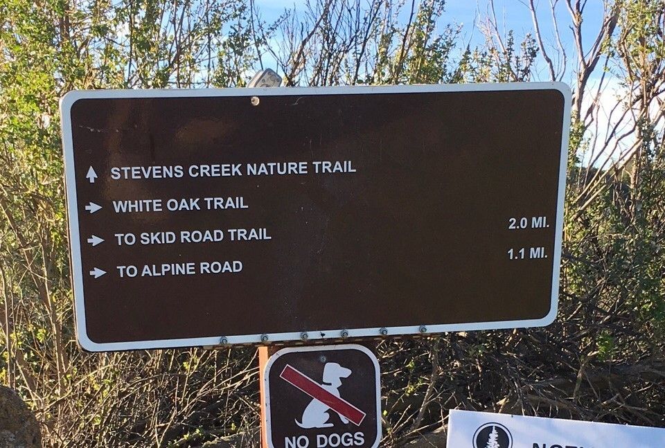 Stevens Creek Nature Trailhead Sign