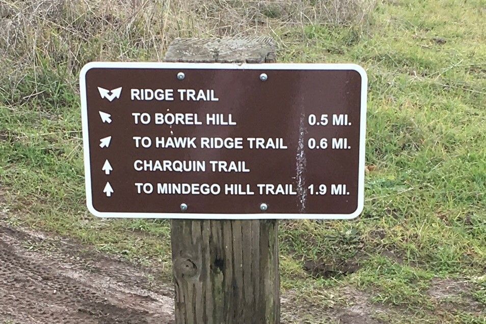 Ridge Trail / Charquin Trailhead Sign