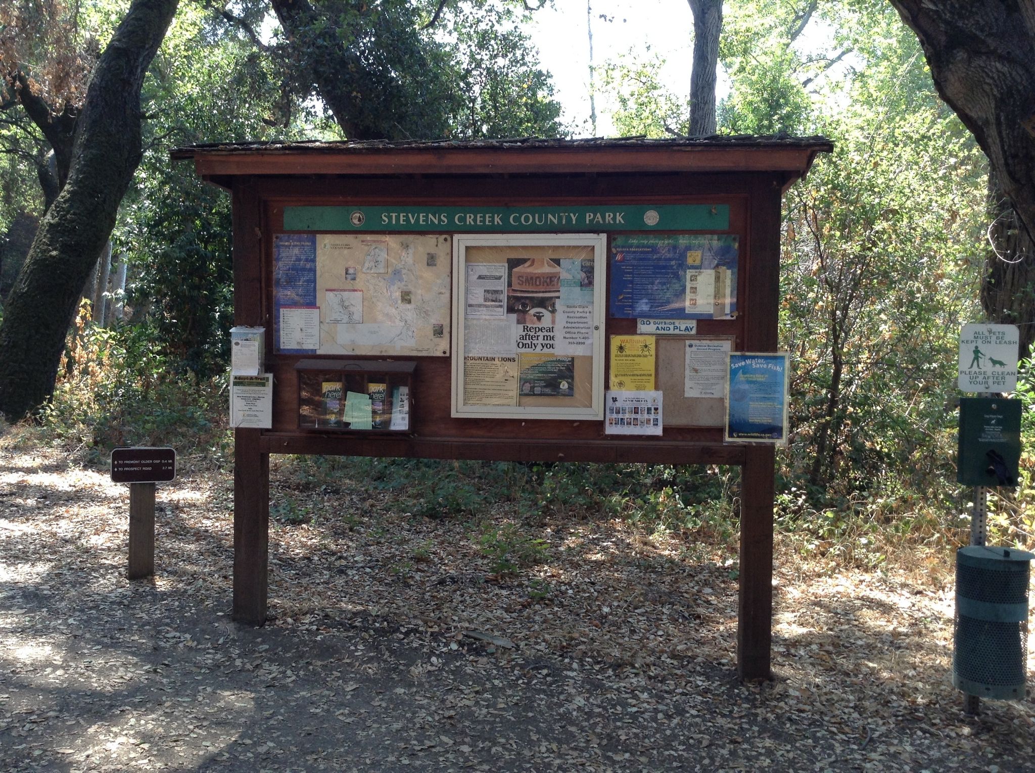 Information kiosk at Stevens Creek County Park