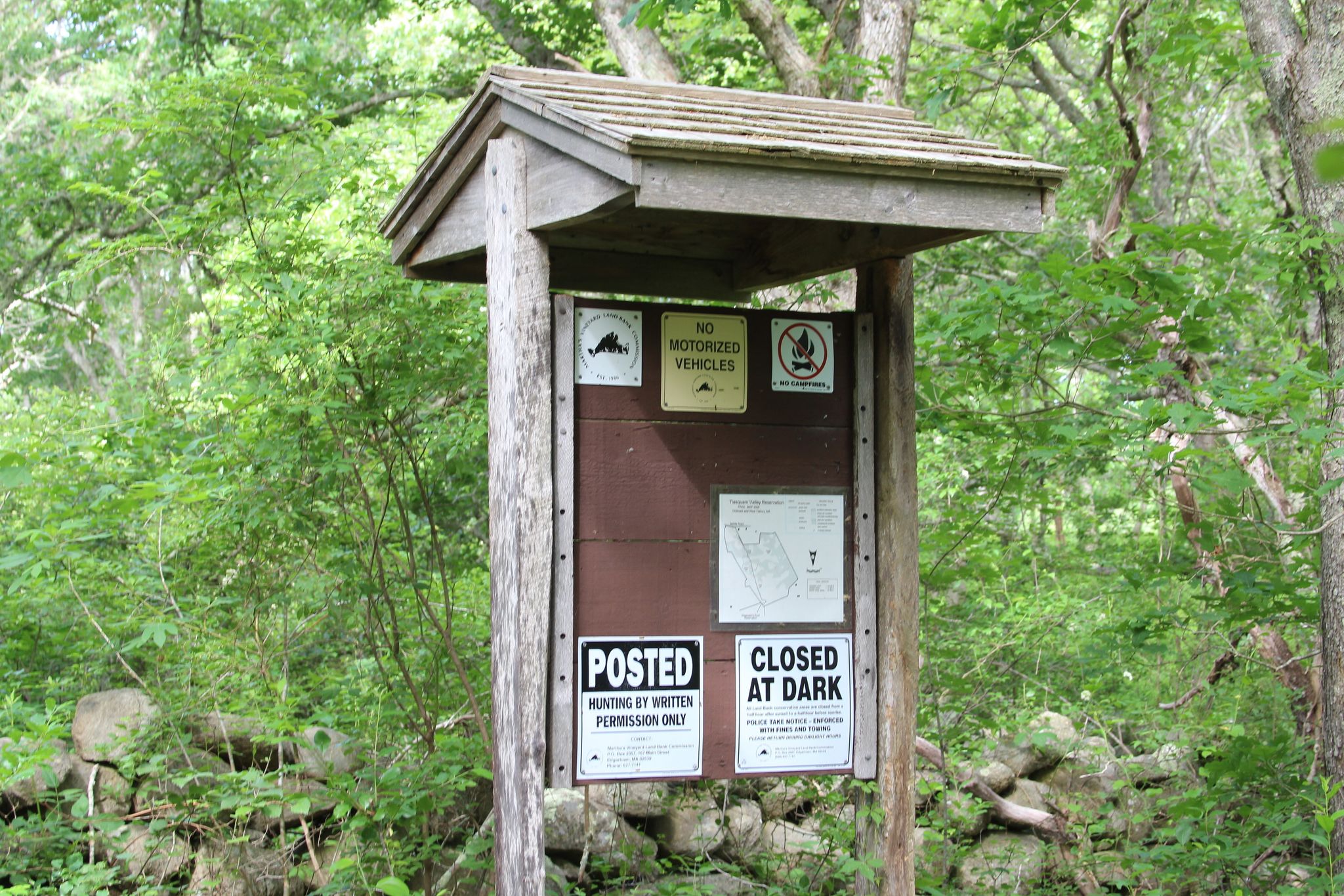 kiosk near Tiasquam trail intersection